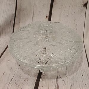 Vintages Kig Malaysia clear crystal lidded candy dish